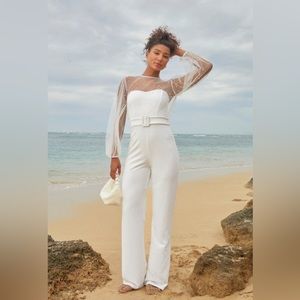 Lulu’s Bridal Jumpsuit Size Medium